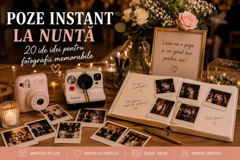 Poze instant realizate la nunta cu aparate Polaroid si Instax pentru Guest Book